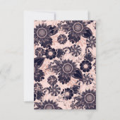 Girly Navy Roos Gold Glitter Floral Illustrations Bedankkaart (Achterkant)