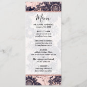 Girly Navy Roos Gold Glitter Floral Illustrations Menu (Voorkant)