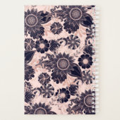 Girly Navy Roos Gold Glitter Floral Illustrations Planner (Achterkant)