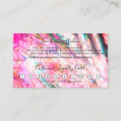 Girly Neon Coral Pearl Opal Glitter Druppelt Loyal Klantenkaartje (Achterkant)