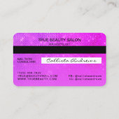 Girly Neon Magenta Sequin Glitter-creditcard Logo Visitekaartje (Achterkant)