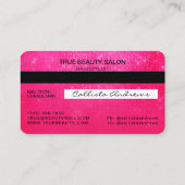 Girly Neon Pink Sequin Glitter-creditcard Logo Visitekaartje (Achterkant)