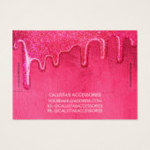 Girly Neon Pink Thick Glitter Drift Logo Bracelet Visitekaartje (Achterkant)