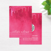 Girly Neon Pink Thick Glitter Drift Logo Visitekaartje (Bureau)