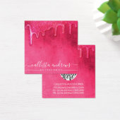 Girly Neon Pink Thick Glitter Drift Verdien Logo Vierkante Visitekaartjes (Bureau)