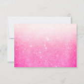 Girly Neon Pink White Glitter Ombre RSVP Kaartje (Achterkant)