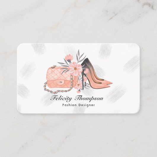 Girly New York Mode Designer QR Code Visitekaartje (Voorkant)