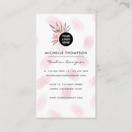 Girly New York Mode Designer Visitekaartje (Achterkant)