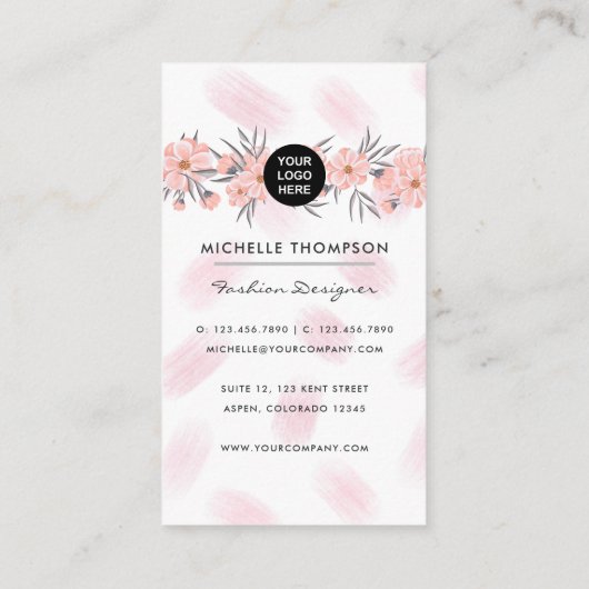 Girly New York Mode Designer Visitekaartje (Achterkant)