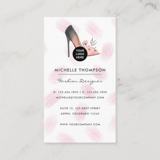 Girly New York Mode Designer Visitekaartje (Achterkant)