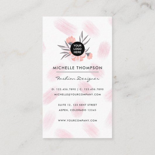 Girly New York Mode Designer Visitekaartje (Achterkant)