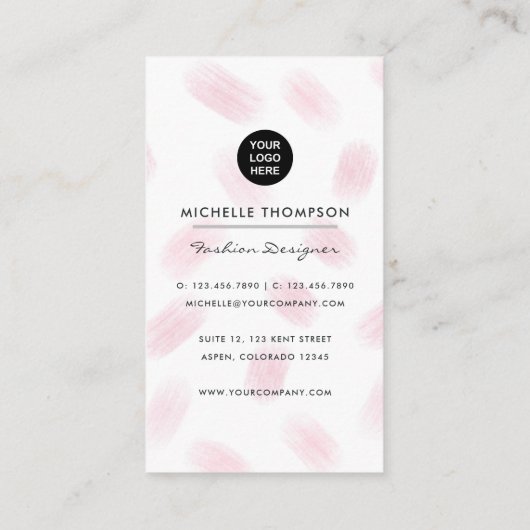 Girly New York Mode Week Designer Visitekaartje (Achterkant)