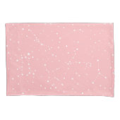 Girly Night Sky Astrologie Pastel Roze Witte Sterr Kussensloop (Voorkant-Links)