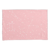 Girly Night Sky Astrologie Pastel Roze Witte Sterr Kussensloop (Voorkant-Rechts)