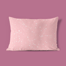 Girly Night Sky Astrologie Pastel Roze Witte Sterr Kussensloop