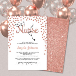 Girly Nurse pinning ceremonie + roos glitter uitno Kaart