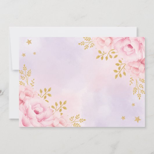 Girly Nutcracker Winter Blush Gold Floral Birthday Kaart (Achterkant)