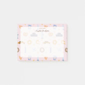 Girly NYC Pattern Baby Roze Naam Post-it® Notes (Voorkant)