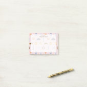 Girly NYC Pattern Baby Roze Naam Post-it® Notes (Op bureau)