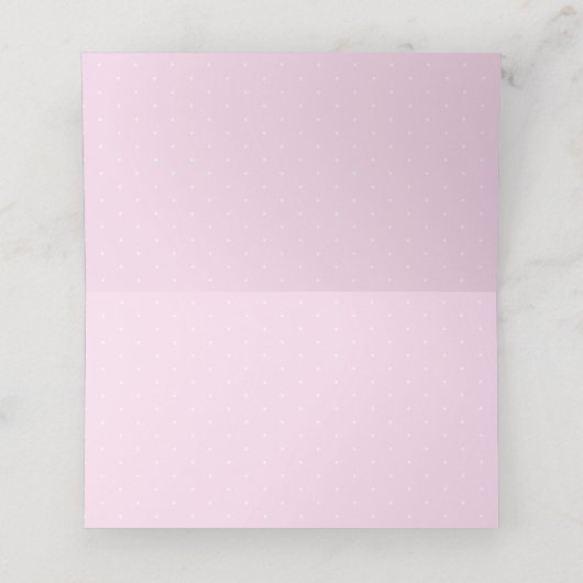 Girly Olifant Roze Bloemen Rozen Eten Label Plaatskaartje (Binnenkant ongevouwen)