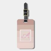 Girly Ombre Striped Monogram-Gepersonaliseerd Bagagelabel (Voorkant verticaal)