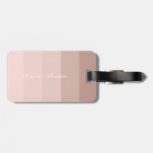 Girly Ombre Striped Monogram-Gepersonaliseerd Bagagelabel (Achterkant horizontaal)