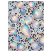 Girly Opal Leopard Print Office School Klembord (Achterkant)