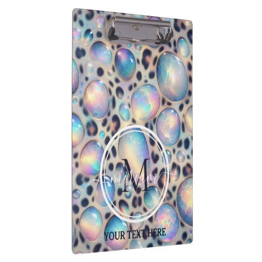 Girly Opal Leopard Print Office School Klembord (Rechts)