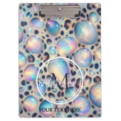 Girly Opal Leopard Print Office School Klembord (Voorkant)