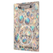 Girly Opal Leopard Print Office School Klembord (Links)