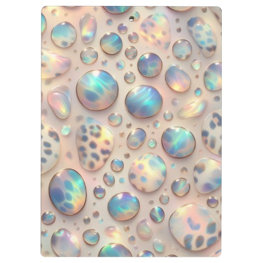 Girly Opal Leopard Print Office School Klembord (Achterkant)