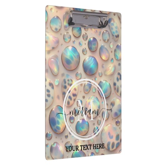 Girly Opal Leopard Print Office School Klembord (Rechts)