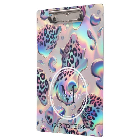 Girly Opal Leopard Print Office School Klembord (Links)