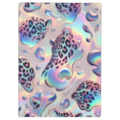 Girly Opal Leopard Print Office School Klembord (Achterkant)