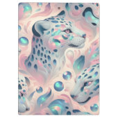 Girly Opal Leopard Print Office School Klembord (Achterkant)