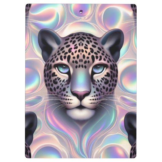 Girly Opal Leopard Print Office School Klembord (Achterkant)