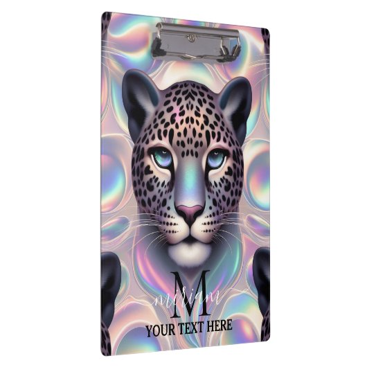 Girly Opal Leopard Print Office School Klembord (Rechts)