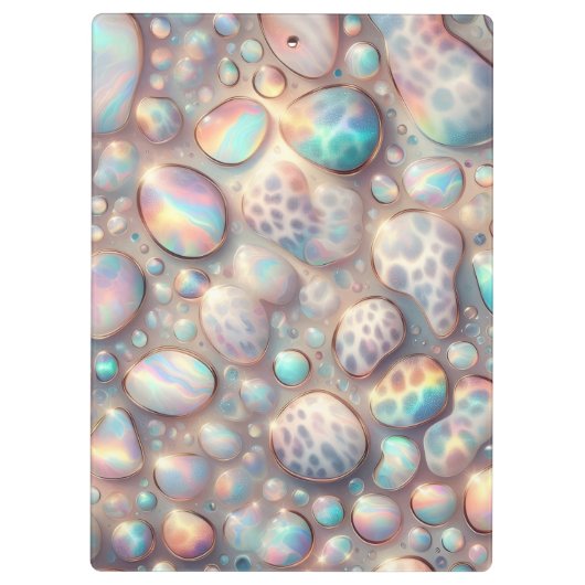 Girly Opal Leopard Print Office School Klembord (Achterkant)