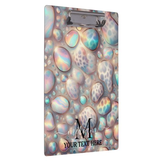 Girly Opal Leopard Print Office School Klembord (Rechts)