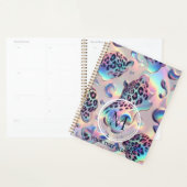 Girly Opal Leopard Print Office School Planner (Display)