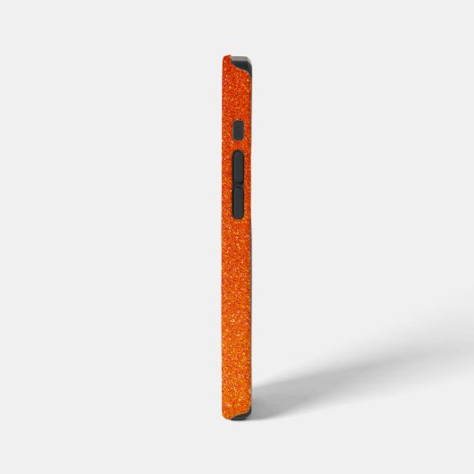 Girly Orange Glitter Sparkles Monogram Script Name iPhone Hoesje (Linkerkant)