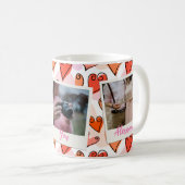 Girly Oranje Harten Schattigee Romantische Valenti Koffiemok (Voorkant rechts)