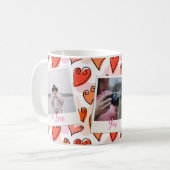 Girly Oranje Harten Schattigee Romantische Valenti Koffiemok (Voorkant links)