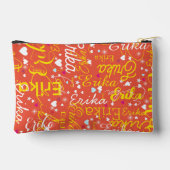 Girly Oranje-rode naam, harten en sterren Etui (Achterkant)