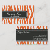 Girly Oranje Zebra Print Visitekaartje (Voorkant / Achterkant)