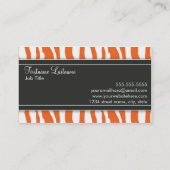 Girly Oranje Zebra Print Visitekaartje (Achterkant)