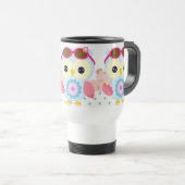 Girly Owl met parelkleurstoffen Reisbeker (Voorkant rechts)
