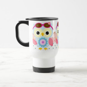 Girly Owl met parelkleurstoffen Reisbeker