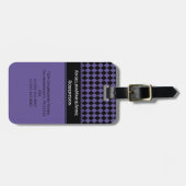 Girly Paars Black Argyle Diamond Pattern Labels (Voorkant horizontaal)