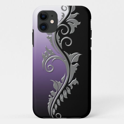 Girly Paars Black Silver Swirl iPhone5 Case-Mate iPhone Case (Achterkant)